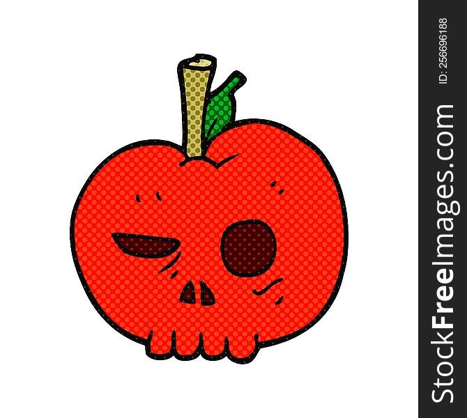 freehand drawn cartoon poison apple