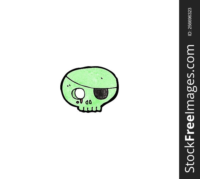 Cartoon Spooky Pirate Skull