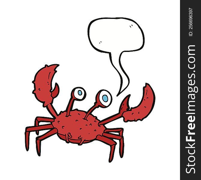 cartoon crab with speech bubble