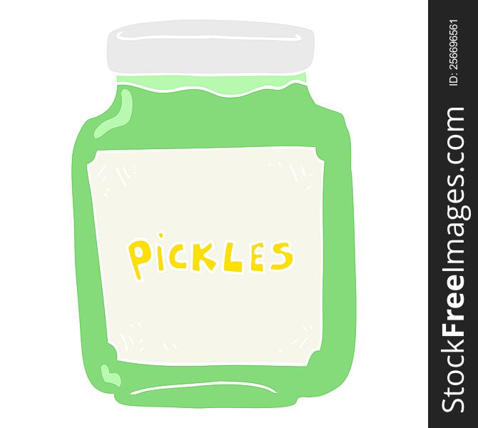 flat color illustration of pickle jar. flat color illustration of pickle jar