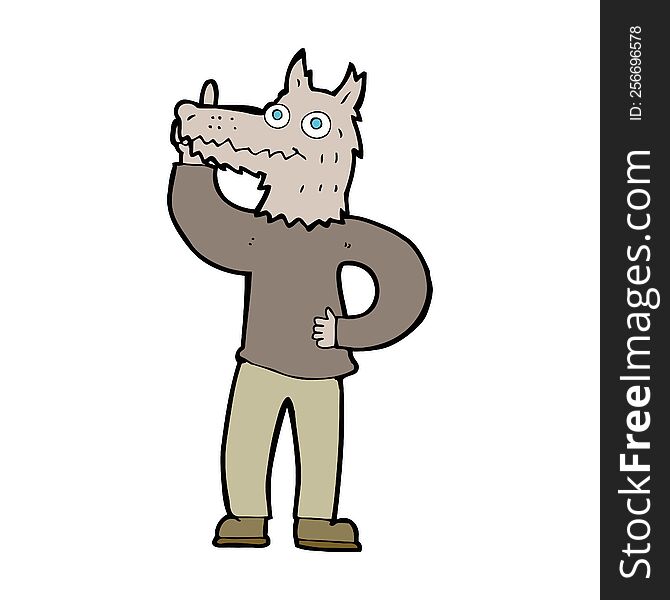 Cartoon Werewolf With Idea