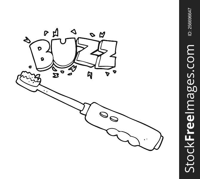 Black And White Cartoon Buzzing Electric Toothbrush