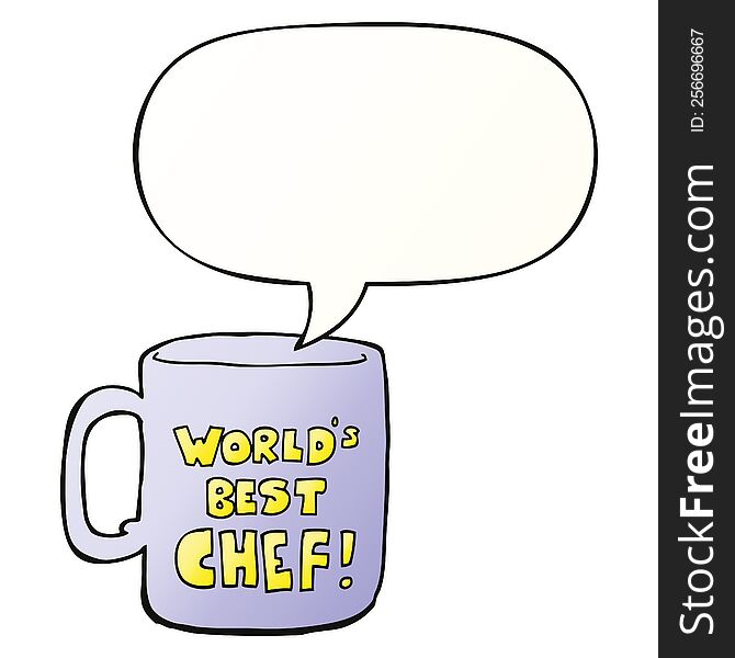 Worlds Best Chef Mug And Speech Bubble In Smooth Gradient Style