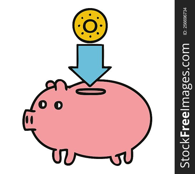 cute cartoon of a piggy bank. cute cartoon of a piggy bank