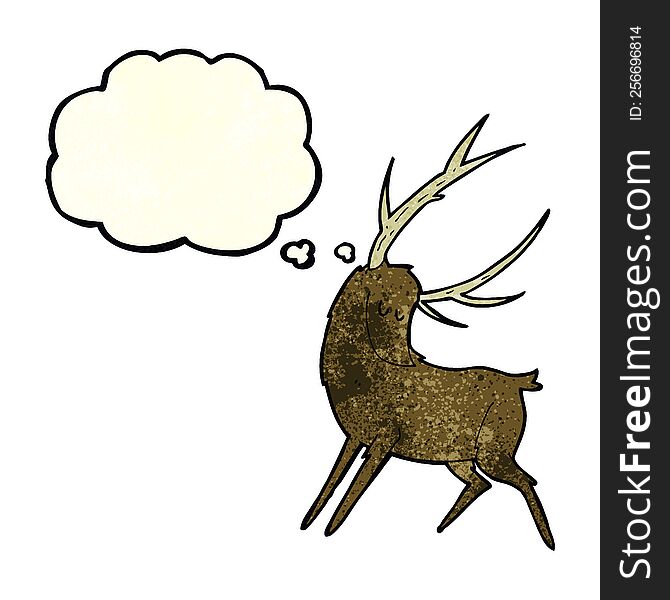 Cartoon Stag With Thought Bubble