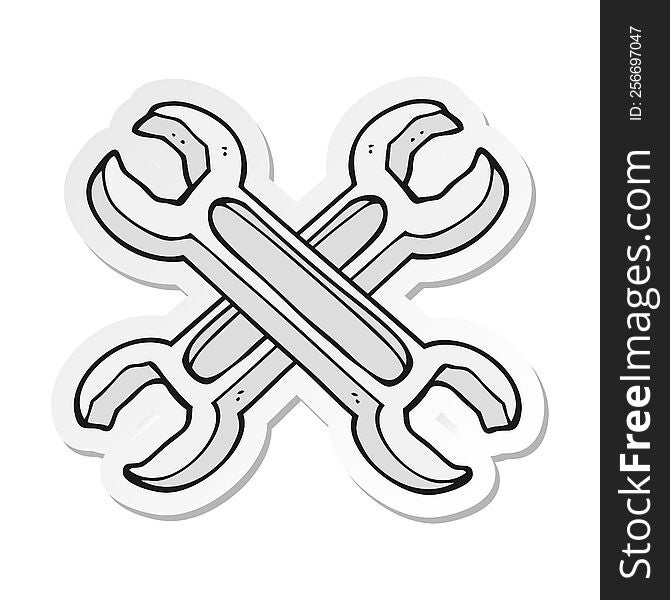 sticker of a cartoon spanners