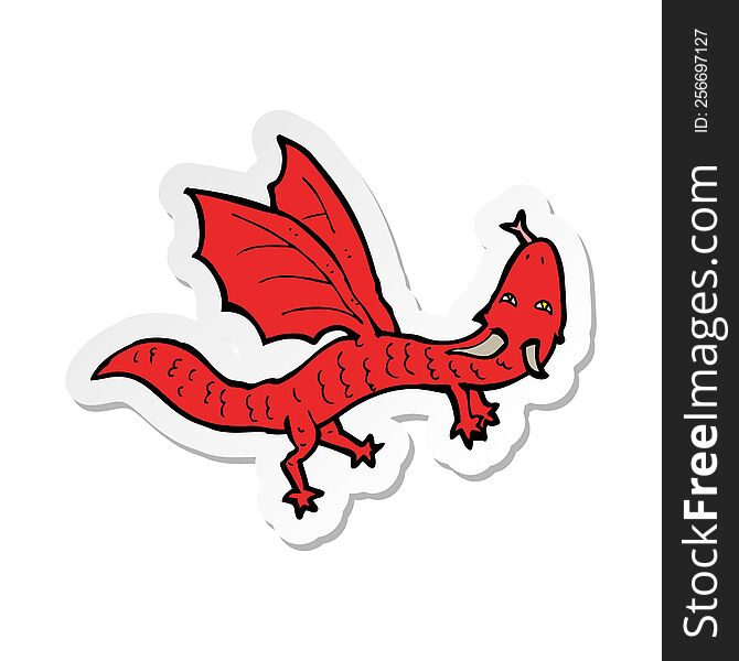 sticker of a cartoon little dragon