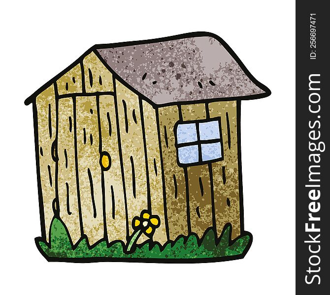 cartoon doodle wooden shed