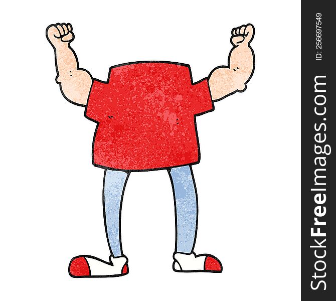 Textured Cartoon Headless Man