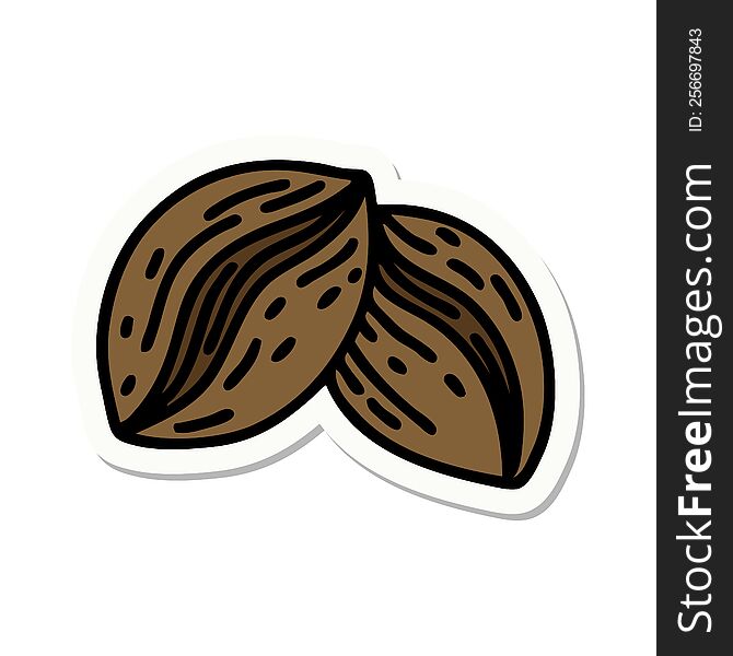 Tattoo Style Sticker Of Coffee Beans