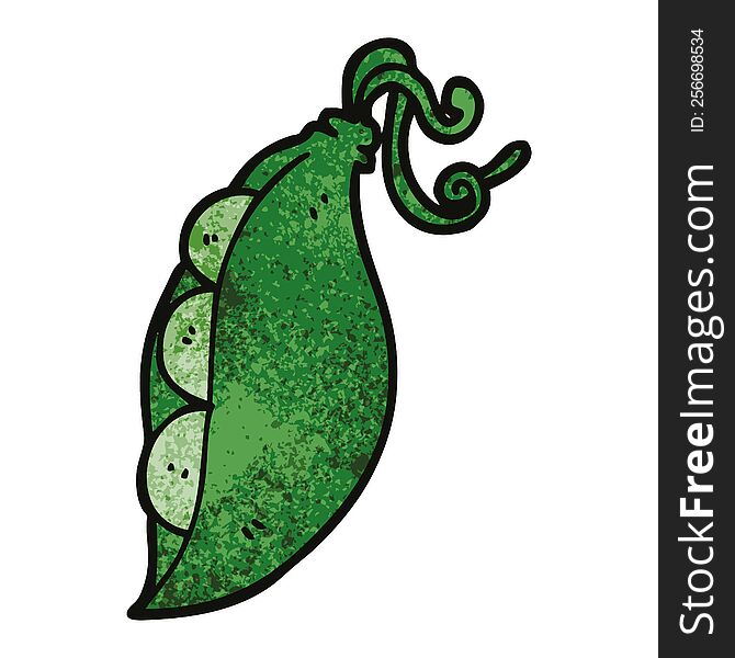 cartoon doodle peas in pod