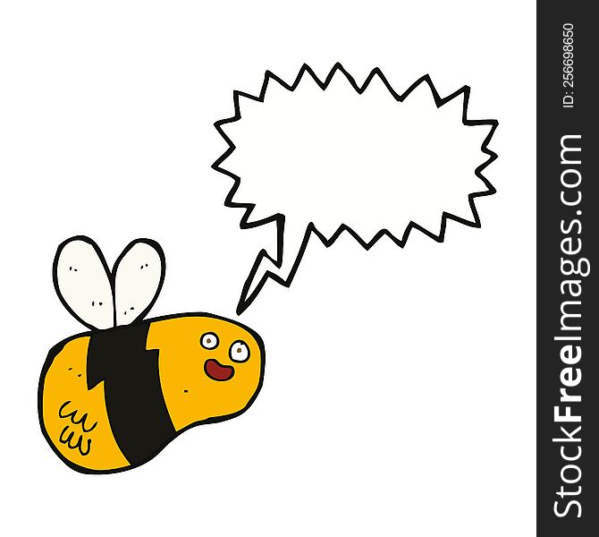 Cartoon Bee With Speech Bubble