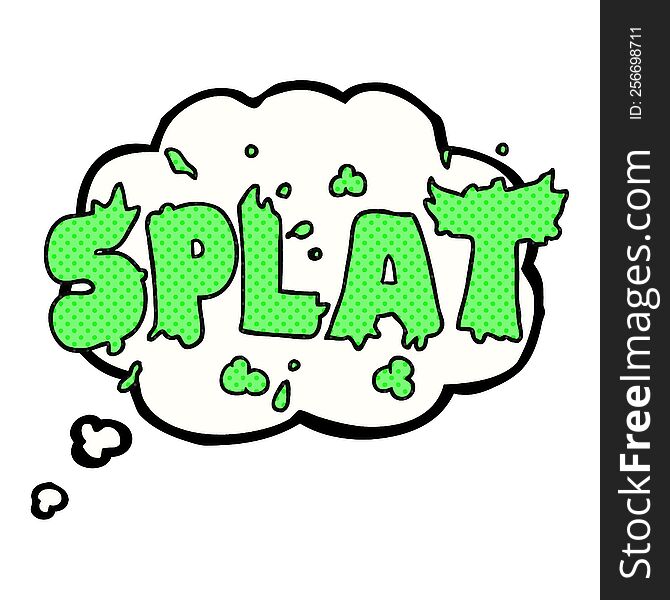 freehand drawn thought bubble cartoon splat