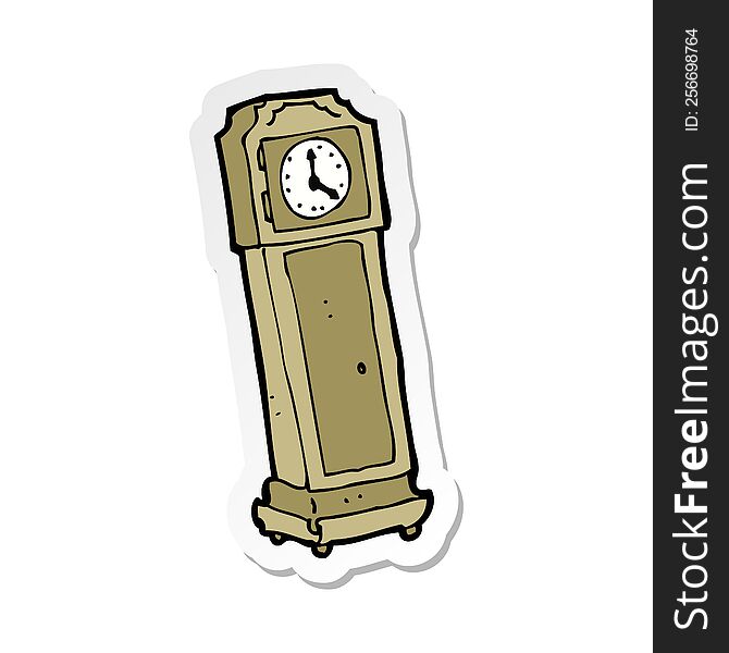 sticker of a cartoon grandfather clock