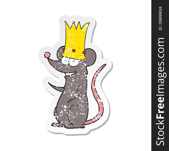 retro distressed sticker of a cartoon king rat