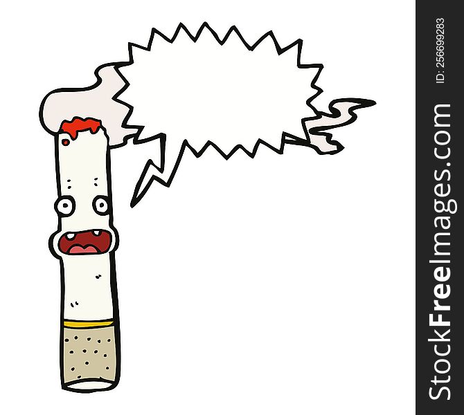 Cartoon Cigarette With Speech Bubble