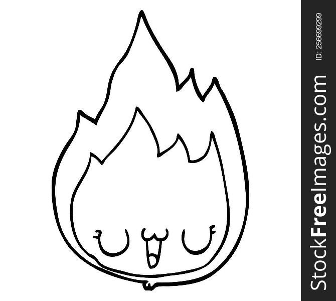 Cartoon Flame With Face