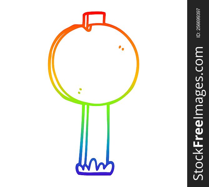 Rainbow Gradient Line Drawing Cartoon Road Sign