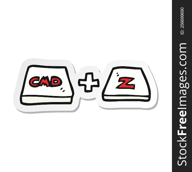 sticker of a cartoon command Z function
