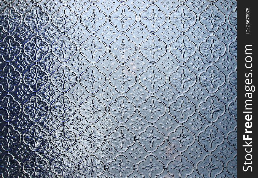 Asian Style Blue Pattern Glass for window and door