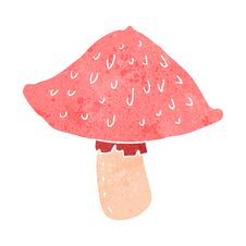 Cartoon Wild Mushroom Stock Photo