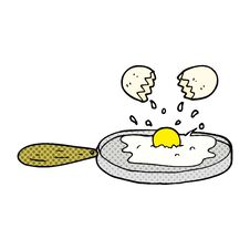 Frying Cartoon Egg Royalty Free Stock Photo