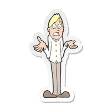 Free Sticker Of A Cartoon Man Shrugging Shoulders Stock Photo - 256706630