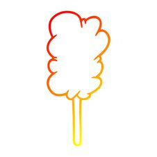 Warm Gradient Line Drawing Candy Floss On Stick Royalty Free Stock Photography