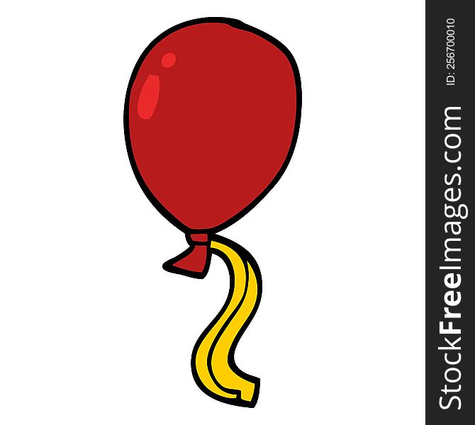 Cartoon Doodle Red Balloon