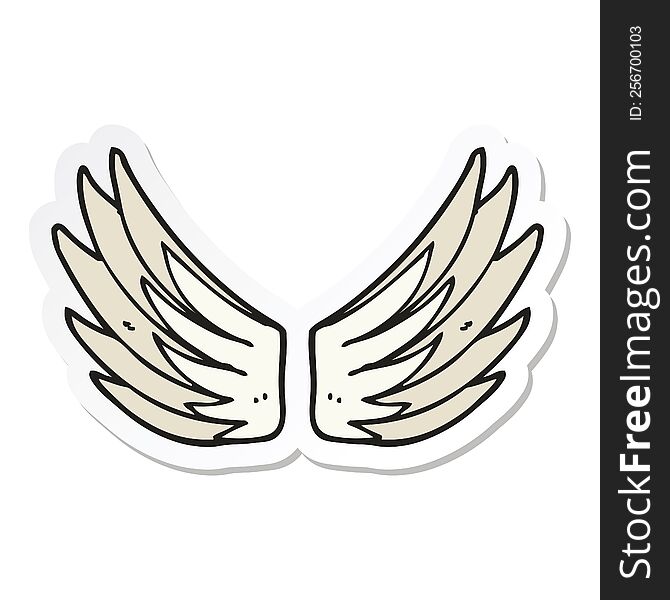 Sticker Of A Cartoon Wings Symbol