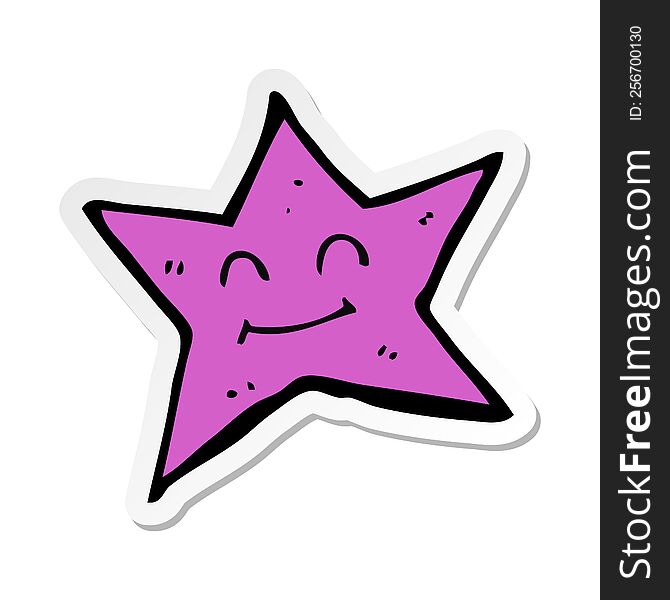 sticker of a cartoon star character