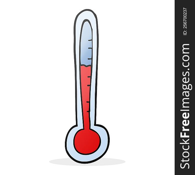 freehand drawn cartoon temperature gauge