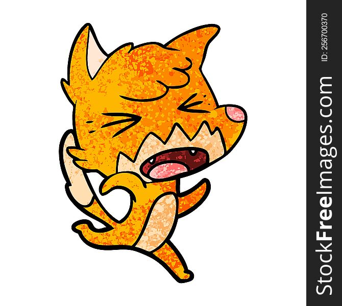 angry cartoon fox running. angry cartoon fox running