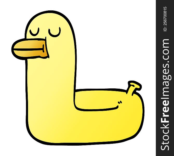 vector gradient illustration cartoon yellow ring duck