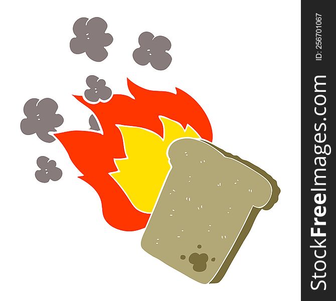flat color illustration of burnt toast. flat color illustration of burnt toast