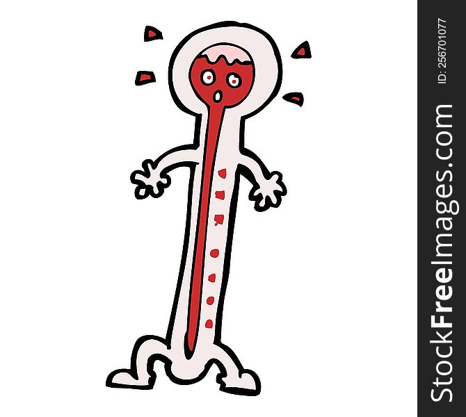 Cartoon Hot Thermometer