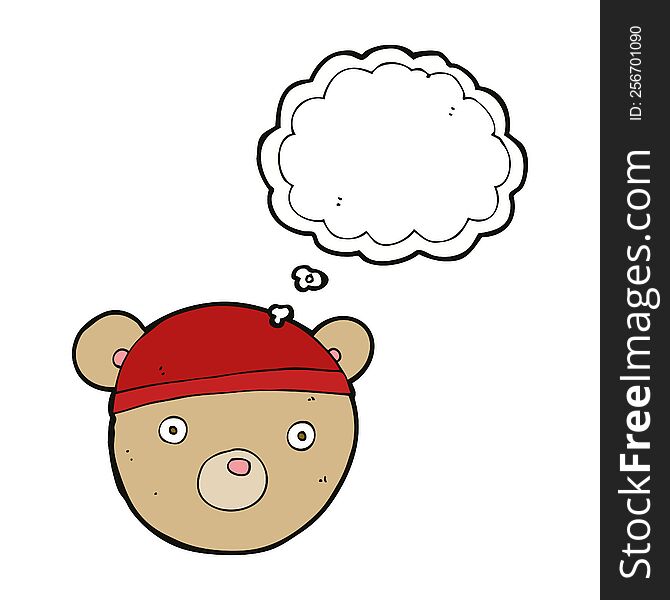 Cartoon Teddy Bear Hat With Thought Bubble