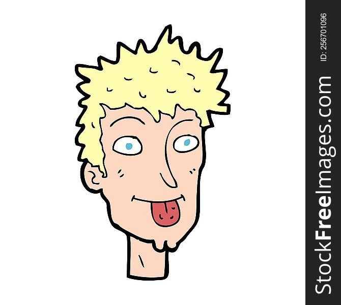 Cartoon Man Sticking Out Tongue