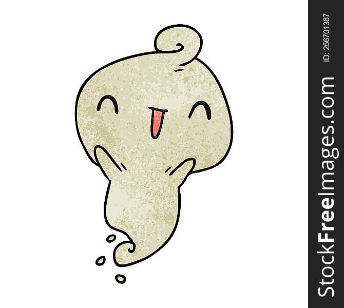 Textured Cartoon Kawaii Cute Dead Ghost