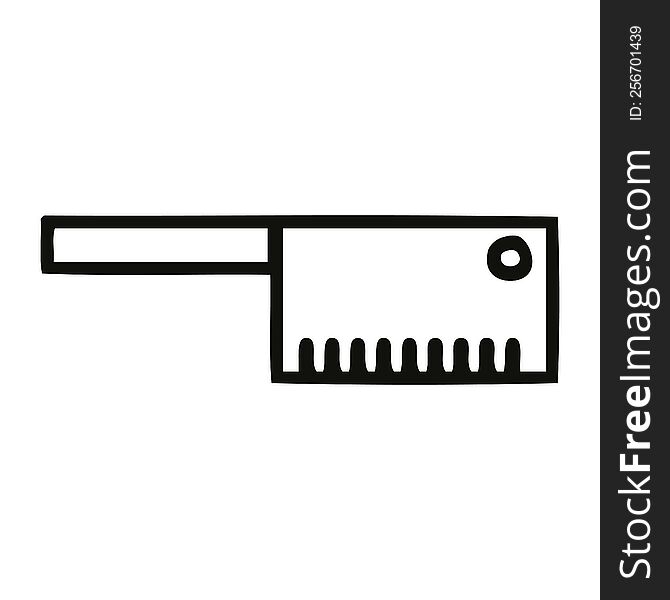 line drawing cartoon of a butcher knife