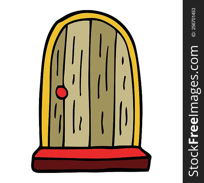 cartoon doodle round doorway