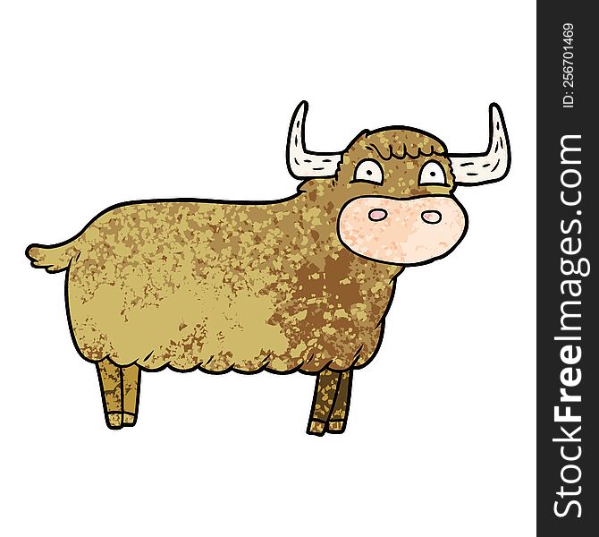 cartoon highland cow. cartoon highland cow