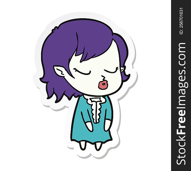 sticker of a cute cartoon vampire girl