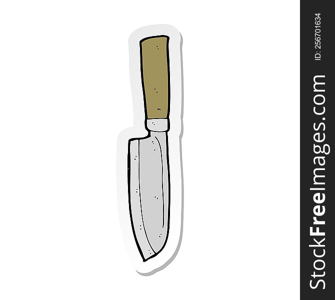 sticker of a cartoon kitchen knife