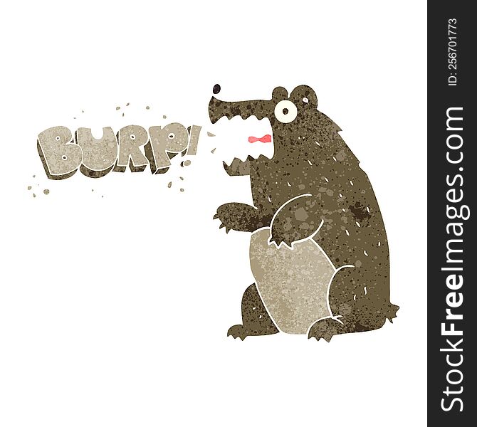 Retro Cartoon Bear Burping