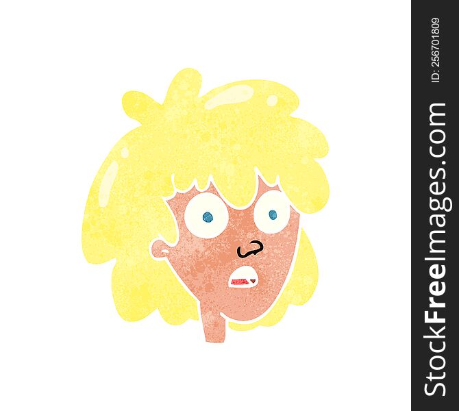 Retro Cartoon Female Face