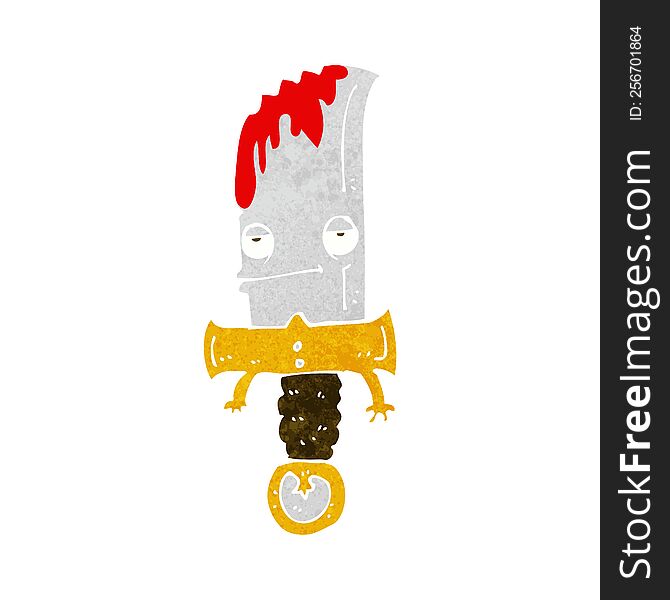 bloody knife cartoon character