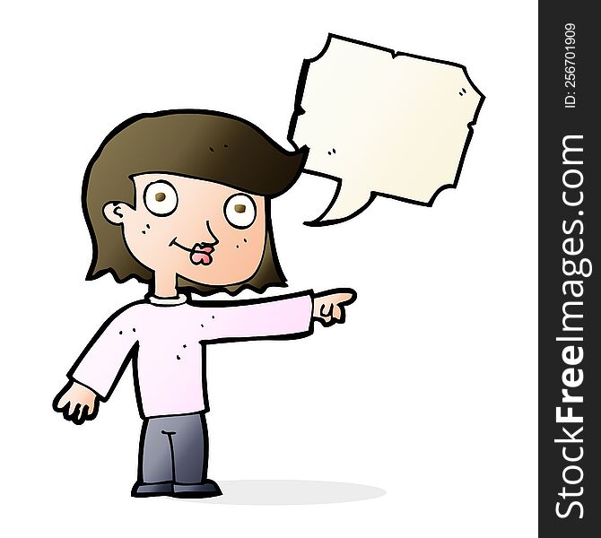 cartoon pointing person with speech bubble
