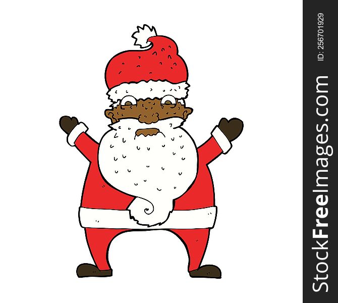cartoon stressed out santa