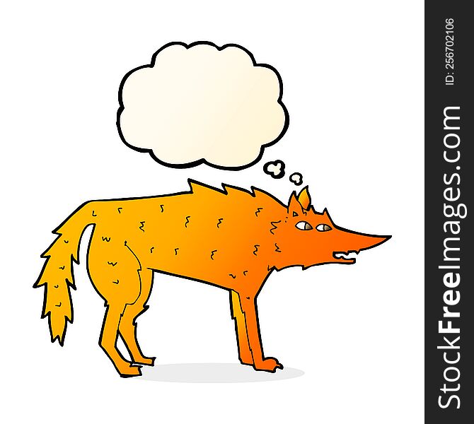 Cartoon Fox With Thought Bubble